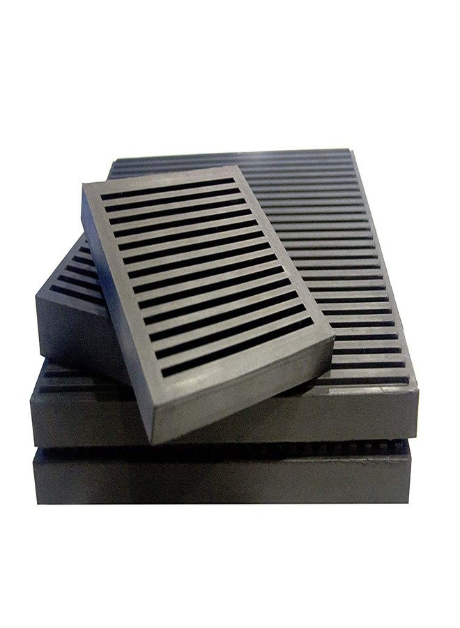Aicon Anti Vibration Rubber Ribbed Pads 6 inch x 6 inch x 12mm Thickness, Premium and Long Lasting - Combo Pack of 12 Pieces - Image 1